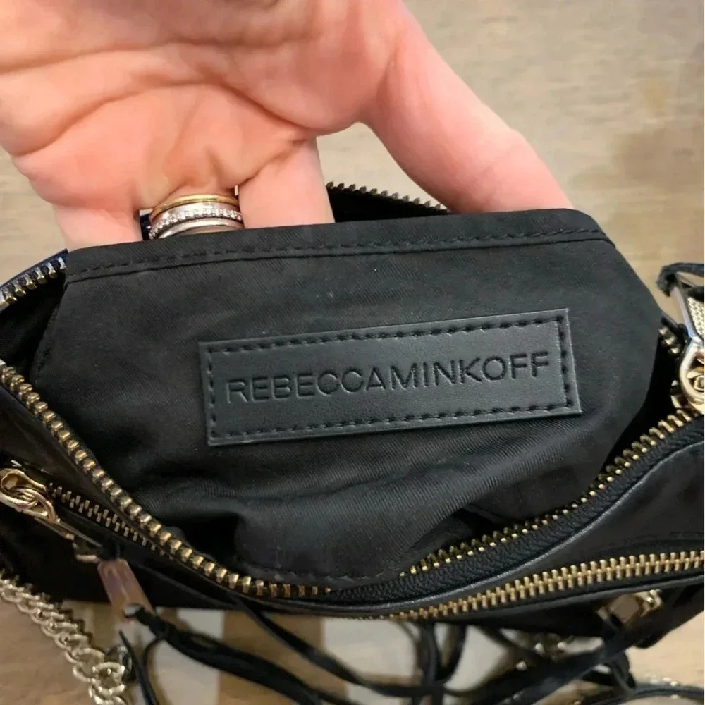 Rebecca Minkoff Black Leather Crossbody Bag with Zipper Detail - Picture 10 of 10